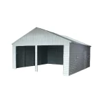 21'x19' heavy duty double metal garage shed, 75 mph wind rated